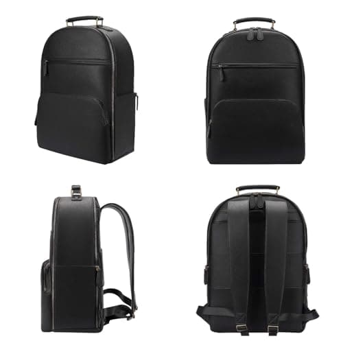 Divvia Camera Backpack Classic PU Leather for DSLR, Professional Camera Bag for Photographers with 15 Inch Laptop Compartment Large 20L