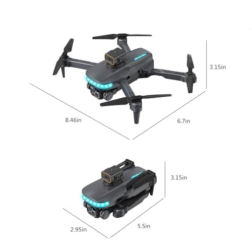 WiFi FPV Drone with 4K HD Camera – Foldable RC Quadcopter, Altitude Hold, Headless Mode, Route Fly, 80-100m Control Range, VR Experience, Ideal for Beginners, Includes Carrying Case (Black)