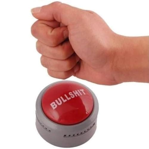 Bullshit Button – The Official Hilarious BS Button with Sound Effects & Flashing Light – Perfect Gag Gift for Friends, Family, and Co-workers - Batteries Included