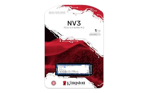 Kingston NV3 1TB M.2 2280 NVMe SSD | PCIe 4.0 Gen 4x4 | Up to 6000 MB/s | SNV3S/1000G