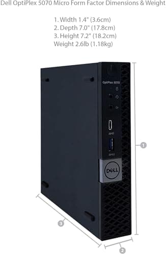 DELL Optiplex 5070 Micro MFF Desktop PC Intel i5-9500T, 16GB DDR4 New 512GB M.2 NVMe SSD, WiFi BT HDMI New KB & Mouse Windows 11 Pro (Renewed)