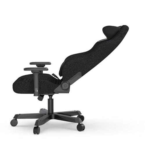 DXRacer Tank XXL Ergonomic Video Gaming Chair for Adults, Office Reclining Computer Chair with Magnetic Head Pillow and Lumbar Support, Racing Style Height Adjustable (Woven Fabric, Black)