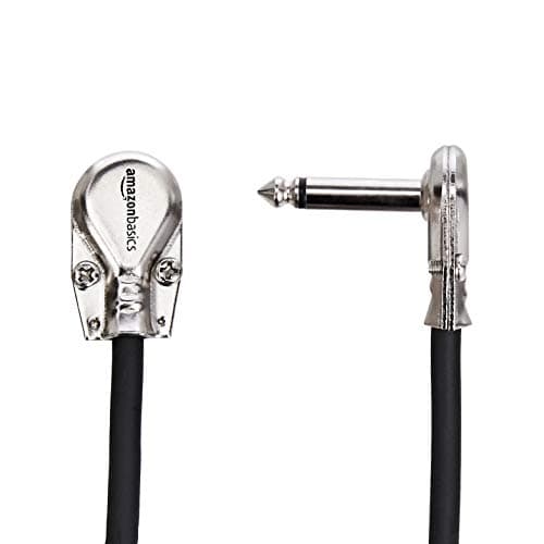 Amazon Basics 1/4 Inch Guitar Patch Auxiliary Cable, 6 in, 6-Pack, Black