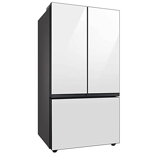 Samsung 30 cu. ft. Bespoke 3-Door French Door Refrigerator with AutoFill Water Pitcher and Dual Ice Maker, White Glass, RF30BB620012AA