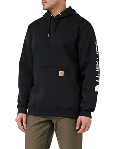 Carhartt Men's Midweight Signature Sleeve Logo Hooded Sweatshirt