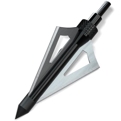 Hunting Broadheads, 12PK 3 Blades Archery Broadheads 100 Grain Screw-in Arrow Heads Arrow Tips Compatible with Traditional Bows and Compound Bow