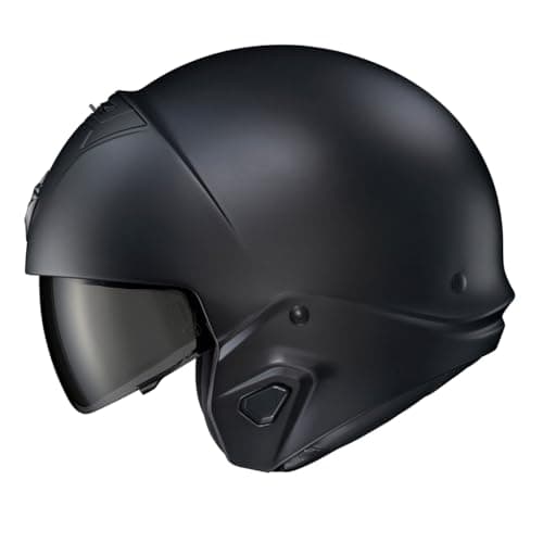 ScorpionEXO Covert 2 Open Face 3/4 Full Mode Motorcycle Helmet Bluetooth Ready Speaker Pockets Interchangeable Mouth Cover DOT Approved Solid (Matte Black - 3X-Large)