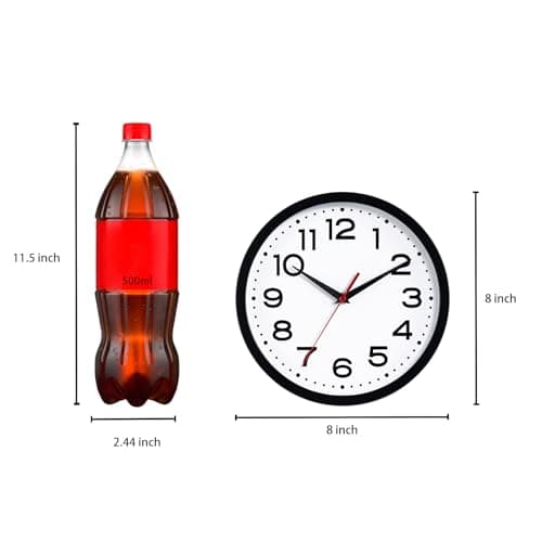 Roymnie Wall Clock Silent Non-Ticking Modern Clock Battery Operated 8 Inch Small Classic Analog Decorative for Kitchen, Living Room, Office, Bedroom, Bathroom (Black)