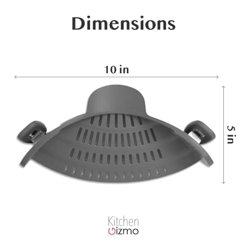 Kitchen Gizmo Snap N' Strain - Silicone Pasta Strainer Clip-On for Pots and Pans - Heat Resistant Colander for Vegetables and Noodles - Kitchen Gadgets for Cooking - Space-Saving Design - Gray