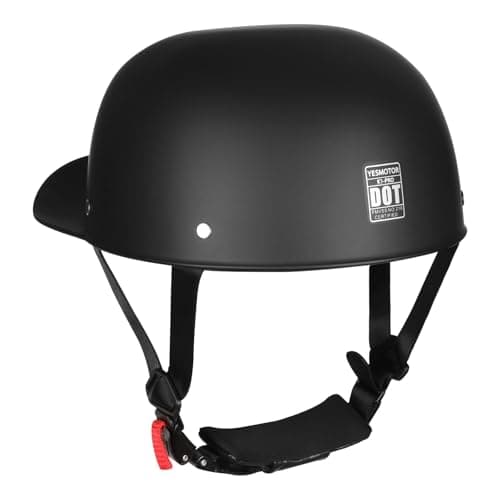 Yesmotor Motorcycle Baseball Helmet - Retro Baseball Style Cap for Unisex-Adult, DOT Approved