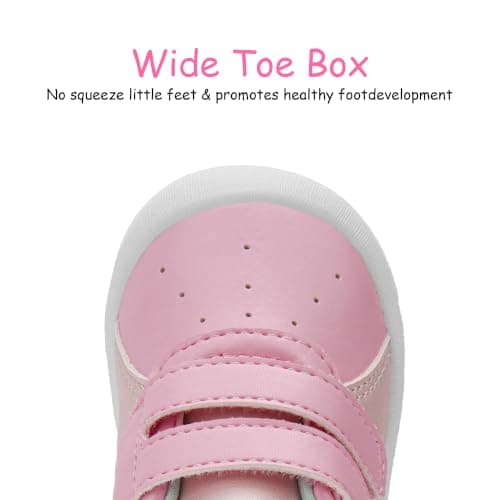 Wide Toe Box Lightweight Non-Slip Outsole Breathable Mesh Upper Birthday Gifts Infant Toddler Baby Zero Drop Shoes Boy Girl First Walking Shoes 6-30 Months B0FNWXKQQ8