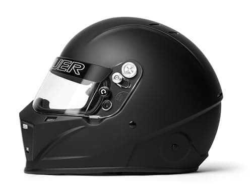 Conquer Snell SA2020 Approved Full Face Auto Racing Race Car Helmet - Adult | Men | Women | - Black / White / Silver (Black, Large)