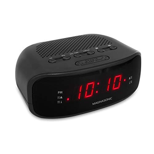 Magnasonic Digital AM/FM Clock Radio with Battery Backup, Dual Alarm, Sleep & Snooze Functions, Display Dimming Option (EAAC200)