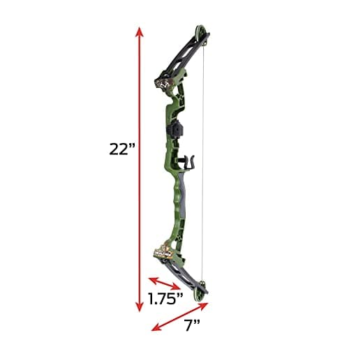 NKOK Realtree Jr. Compound Bow Set; PVC Tipped Suction Cup Arrows Can Be Propelled Up to 40 Feet; 3 Arrows and Target; Red LED Scope; Age 6+