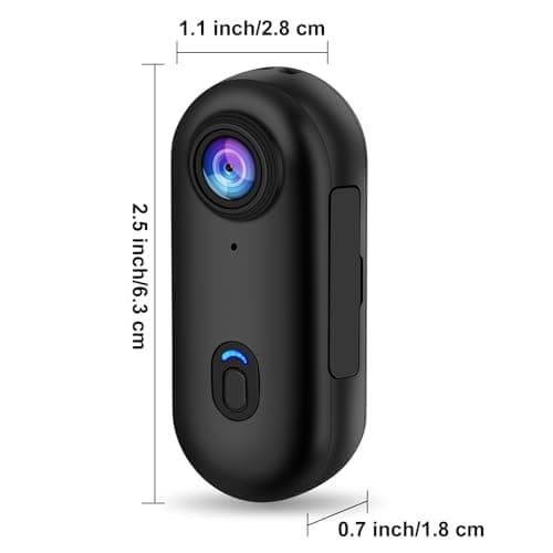 i3 4K Thumb Action Camera, Tiny Size, Mount Anywhere, Small Body Camera with Spring Clip, Portable Vlogging, Hands-Free POV Recording, Helmet Cam for Cycling, Motorcycle (64G-Card, Black)