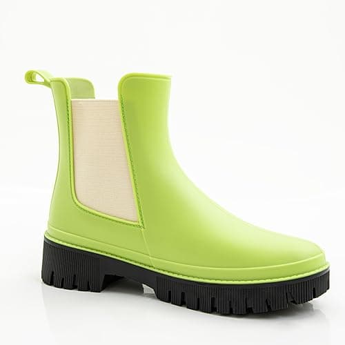 Fubotao Women's Short Rain Boots Waterproof Chelsea Rain Boots For Ladies