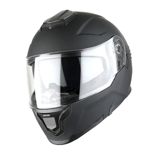 1Storm Motorcycle Street Bike Modular/Flip up Dual Visor Sun Shield Full Face Helmet HJK920