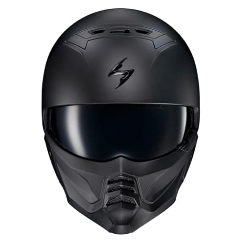 ScorpionEXO Covert 2 Open Face 3/4 Full Mode Motorcycle Helmet Bluetooth Ready Speaker Pockets Interchangeable Mouth Cover DOT Approved Solid (Matte Black - 3X-Large)
