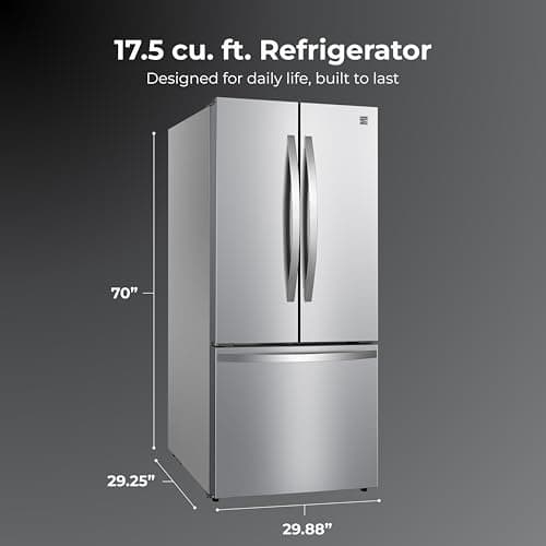 Kenmore 4675525 30' French Door Refrigerator with Freezer - Accela Chill, Ice Maker, Adjustable Glass Shelves, ENERGY STAR Certified, 17.5 cu. ft. Capacity - Fingerprint Resistant Stainless Steel