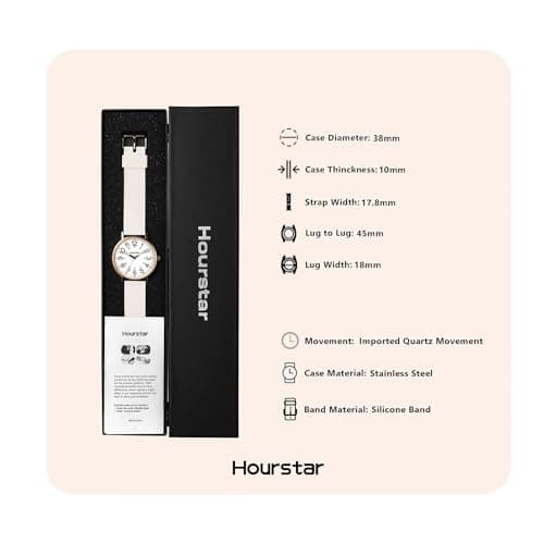Hourstar Women's Analog Nurse Watch with Second Hand for Nursing, 12/24 Time, Silicone Band, Easy Read