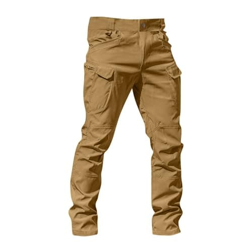 tobchonp Tactical Pants for Men Relaxed Fit Stretchy Work Pants Baggy Cargo Camo Pants Flex Carpenter Pant Multi Pockets