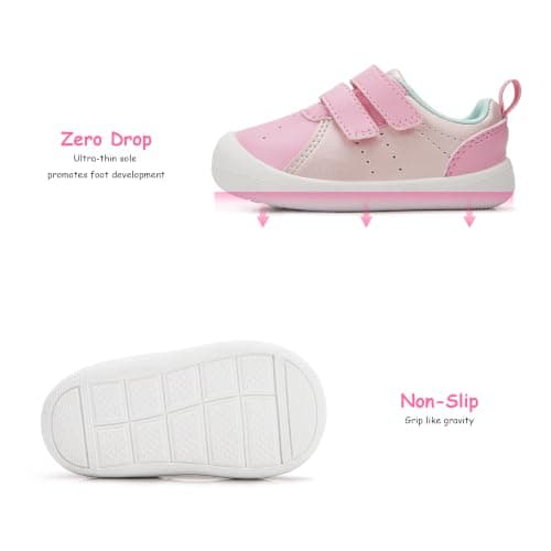Wide Toe Box Lightweight Non-Slip Outsole Breathable Mesh Upper Birthday Gifts Infant Toddler Baby Zero Drop Shoes Boy Girl First Walking Shoes 6-30 Months B0FNWXKQQ8