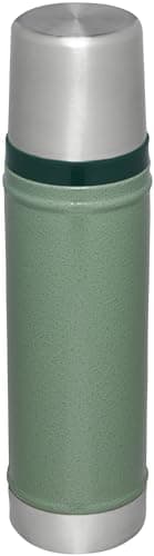 Stanley Classic Legendary Vacuum Bottle 20 oz | Wide Mouth with Leakproof Cup Lid | Keep Drinks Hot or Cold | Packable for Travel | Insulated Stainless Steel Thermos | BPA-Free | Hammertone Green