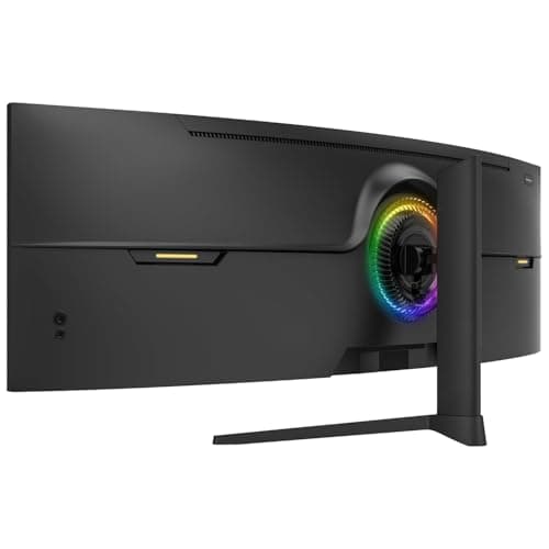 ZZA 49" Curved Gaming Monitor | 5120x1440 Dual QHD, 165Hz/144Hz, 1500R, 32:9 Ultra-Wide, AMD FreeSync, 120% sRGB, Height Adjustable, HDMI 2.1 & DisplayPort 1.4, VESA Mount, Black
