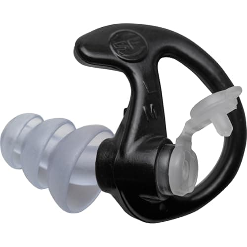 SureFire EP4 Sonic Defenders Plus filtered Earplugs, triple flanged design, reusable, Black, Medium