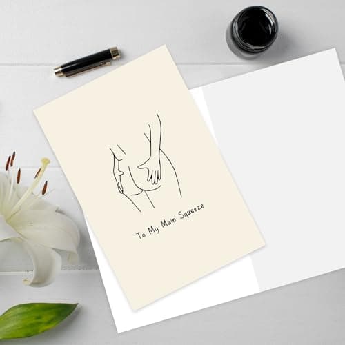 Minimalist Main Squeeze Design, Funny Romantic Card Decoration Gift for Anniversaries, Valentine's Day, Couples Anniversary Card for Husband Wife Boyfriend Girlfriend B0FLJSBW7R