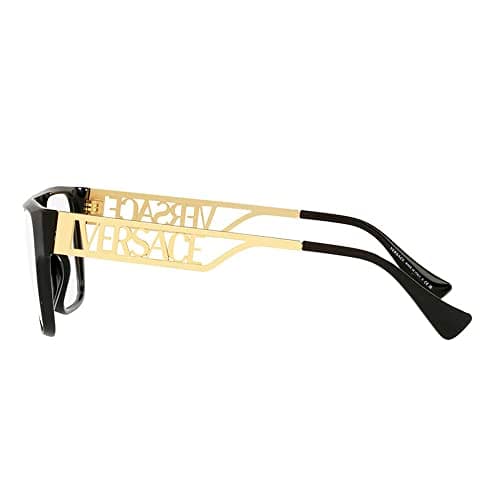Versace VE 3326U GB1 Black/Gold Plastic Rectangle Eyeglasses 55mm