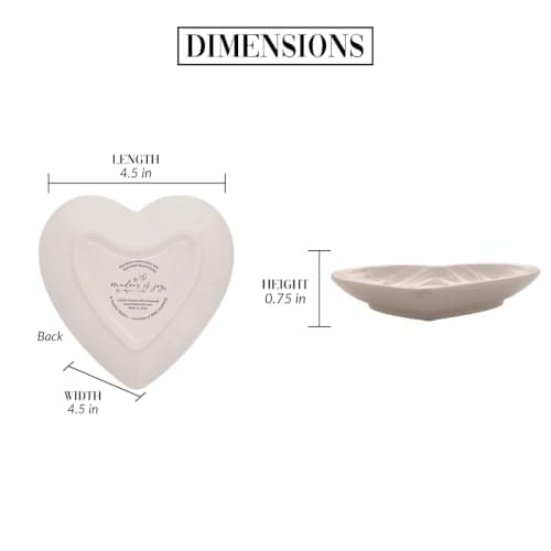 Pavilion Gift Company - Friend - Ceramic Heart-Shaped Keepsake Dish, Watercolor Floral Design, Valentines Day Gift For Girlfriend, Unique Gifts for Friend, Trinket Dish, Ring Holder, Jewelry Dish