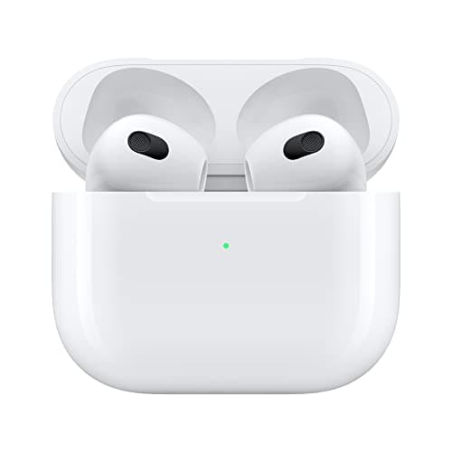 Apple AirPods (3rd Generation) Wireless Ear Buds, Bluetooth Headphones, Personalized Spatial Audio, Sweat and Water Resistant, Lightning Charging Case Included, Up to 30 Hours of Battery Life