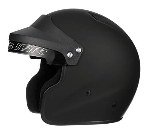 Conquer Snell SA2025 Approved Open Face Auto Racing Race Car Helmet - Adult | Men | Women | Youth - ( Black / White / Silver )