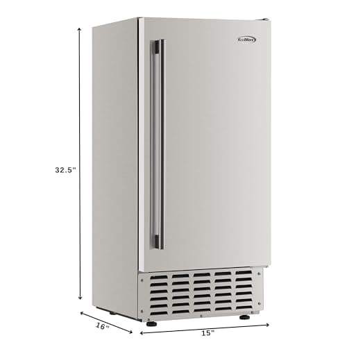 KoolMore 15 in. Built-in Residential Pearl Ice Nugget Maker, 66lb /Day with Drain Pump in Stainless-Steel, ETL Listed (KM-BIM66-NSS)