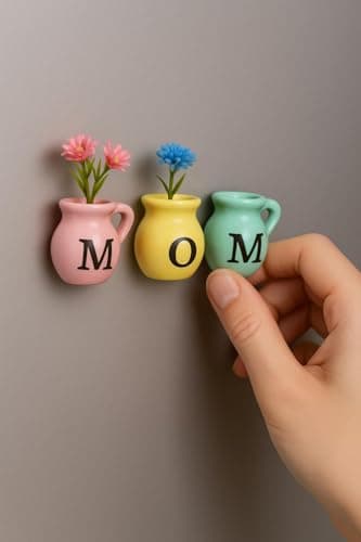 Mini Vase Magnets for Fridge - Christmas Mom Gifts from Daughter, Unique Birthday Gifts for Mom from Son, B0FCFN5RYC