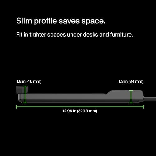 Belkin 12-Outlet Surge Protector Power Strip w/ 12 AC Outlets & 8ft Flat Plug, UL-listed Heavy-Duty Extension Cord for Home, Office, Travel, Computer, Laptop, Charger - 3,940 Joules of Protection