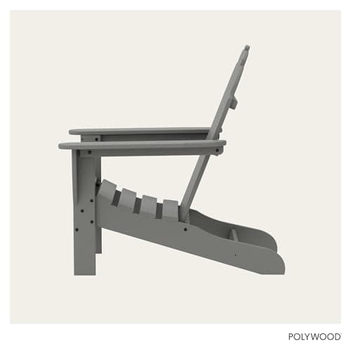 Polywood AD4030GY Classic Outdoor Adirondack Chair, Slate Grey