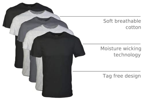 Gildan Men's Crew T-Shirts, Multipack, Style G1100