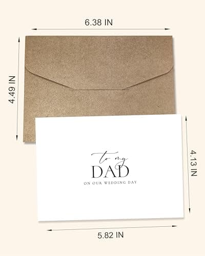 Set of 2 Wedding Day Card for Parents, To My Dad and Mom On Our Wedding Day, Parents Of The Bride/Groom Gifts. （Dad/Mom A）