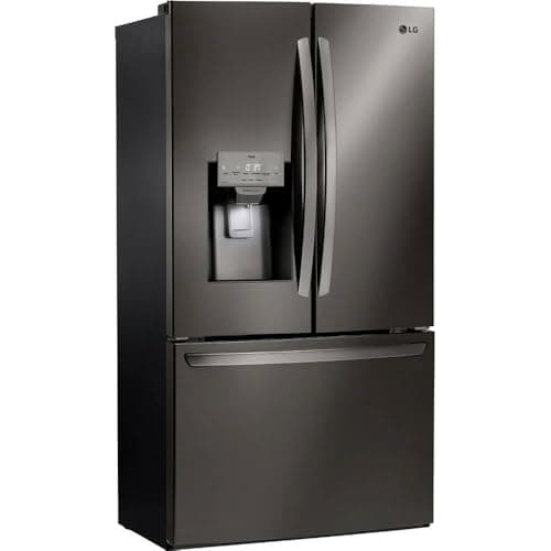 LG 28 Cu. Ft. Smart French Door Refrigerator with Dual Ice Maker, Door Cooling+, Wi-Fi Connectivity, and PrintProof Black Stainless Steel Finish