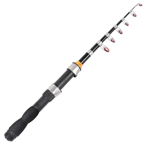 Telescopic Collapsible Extendable Fishing Rod for Saltwater and Freshwater, Lightweight and Compact Design