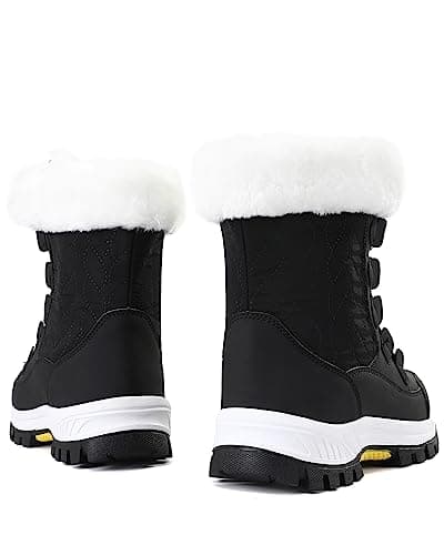 COOJOY Womens Waterproof Winter Snow Boots Warm Shoes Furry Mid Calf Lightweight Walking Hiking Booties