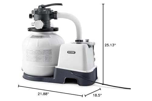 Intex QX2100 Krystal Clear Sand Filter Pump & Saltwater Systems with Electrocatalytic Oxidation: Keeps Water Clear – Reduces Chemical Use – 24-Hour Timer – Up to 8500 Gallon Pools