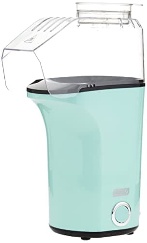 DASH Hot Air Popcorn Popper Maker with Measuring Cup to Portion Popping Corn Kernels + Melt Butter, 16 Cups - Aqua