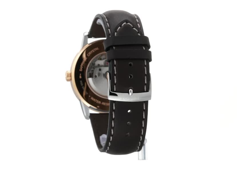 Tissot Mens Luxury 316L Stainless Steel case with Rose Gold PVD Coating Automatic Watch, Brown, Leather, 22 (T0864072606700)