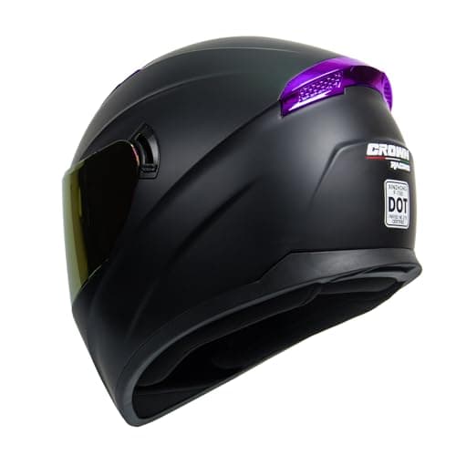 F-700 Full Face Motorcycle Helmet for Adults, DOT FMVSS 218 Certified Street Bike Helmet with Tinted Shield, Clear Replacement Visor and Removable Liner