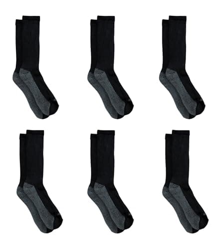 Dickies Men's Dri-Tech Original Moisture Control Crew Socks, Available in M-XXL (6, 12, 18 Pairs)