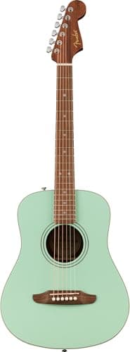 Fender California Standard Redondo Mini Acoustic Guitar - Surf Green Bundle with Gig Bag, Tuner, Strap, Strings, Picks, and Austin Bazaar Instructional DVD