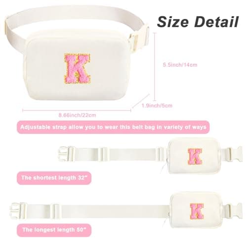 Teen Girl Gifts Trendy Stuff for 4 5 6 7 8 9 10 11 12 13 Year Old Girl, Initial Fanny Pack Necklace for Toddler Kids Christmas Birthday Gifts for Girls kids Initial Gift for 4-13 Teens (K) B0DT1179VN